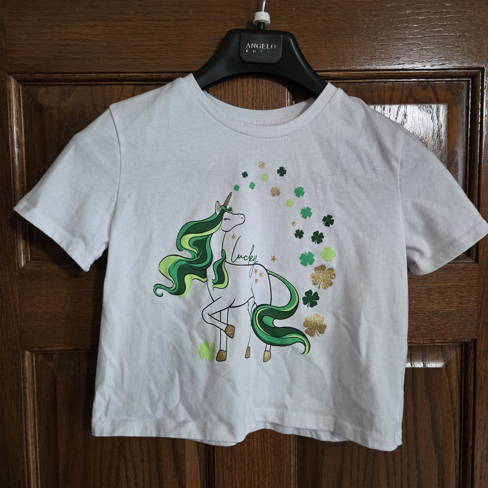 White Unicorn Kids T-Shirt Celebrate Brand Girls Medium T-Shirt Size M (7 - 8)